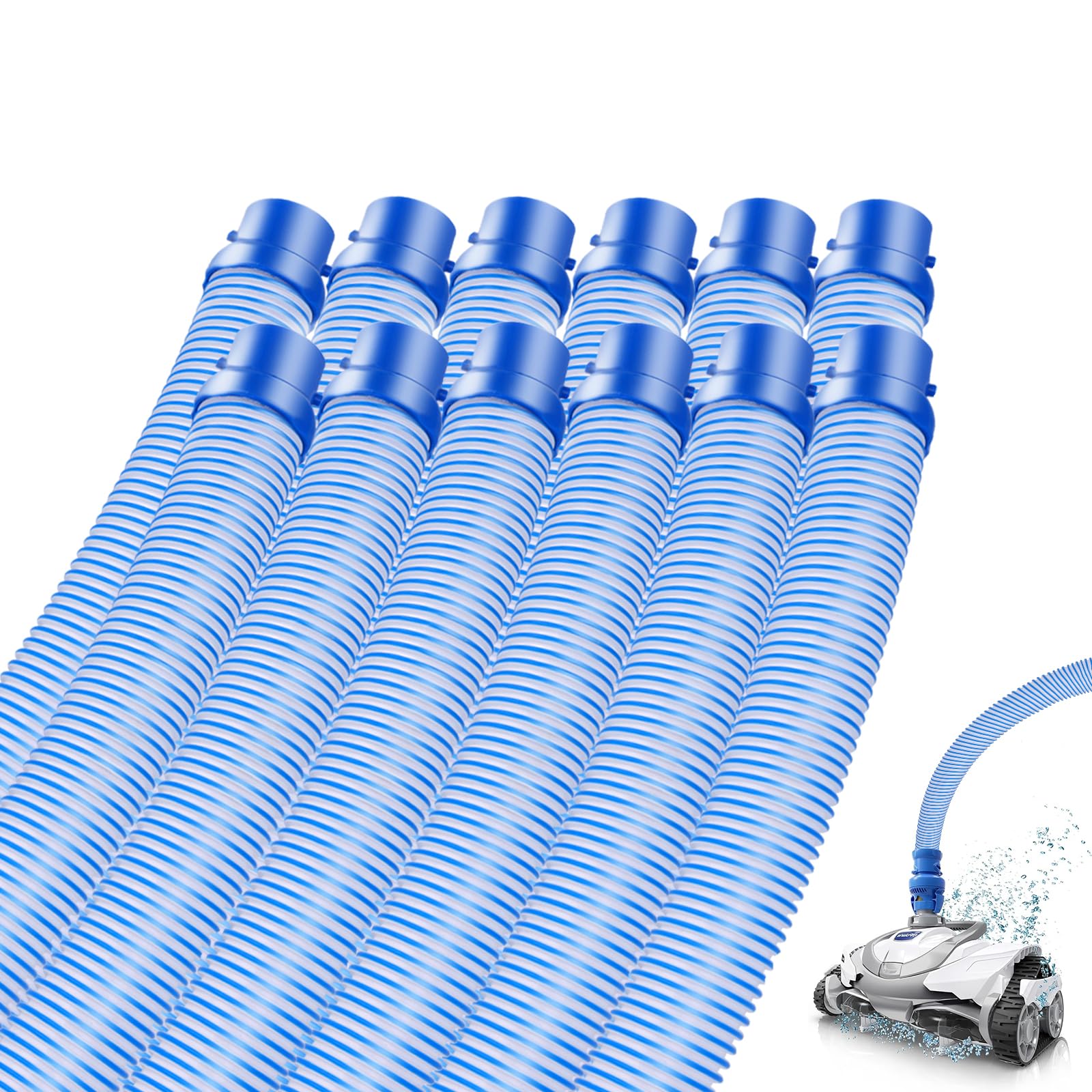 12 Pack Pool Cleaner Vacuum Hoses, Pool Vacuum Hose Replacement Kit for Zodiac MX6, MX8, MX6 Elite, MX8 Elite, MAXX, Baracuda, 39 Inch R0527700 Twist Lock Pool Vacuum Hose
