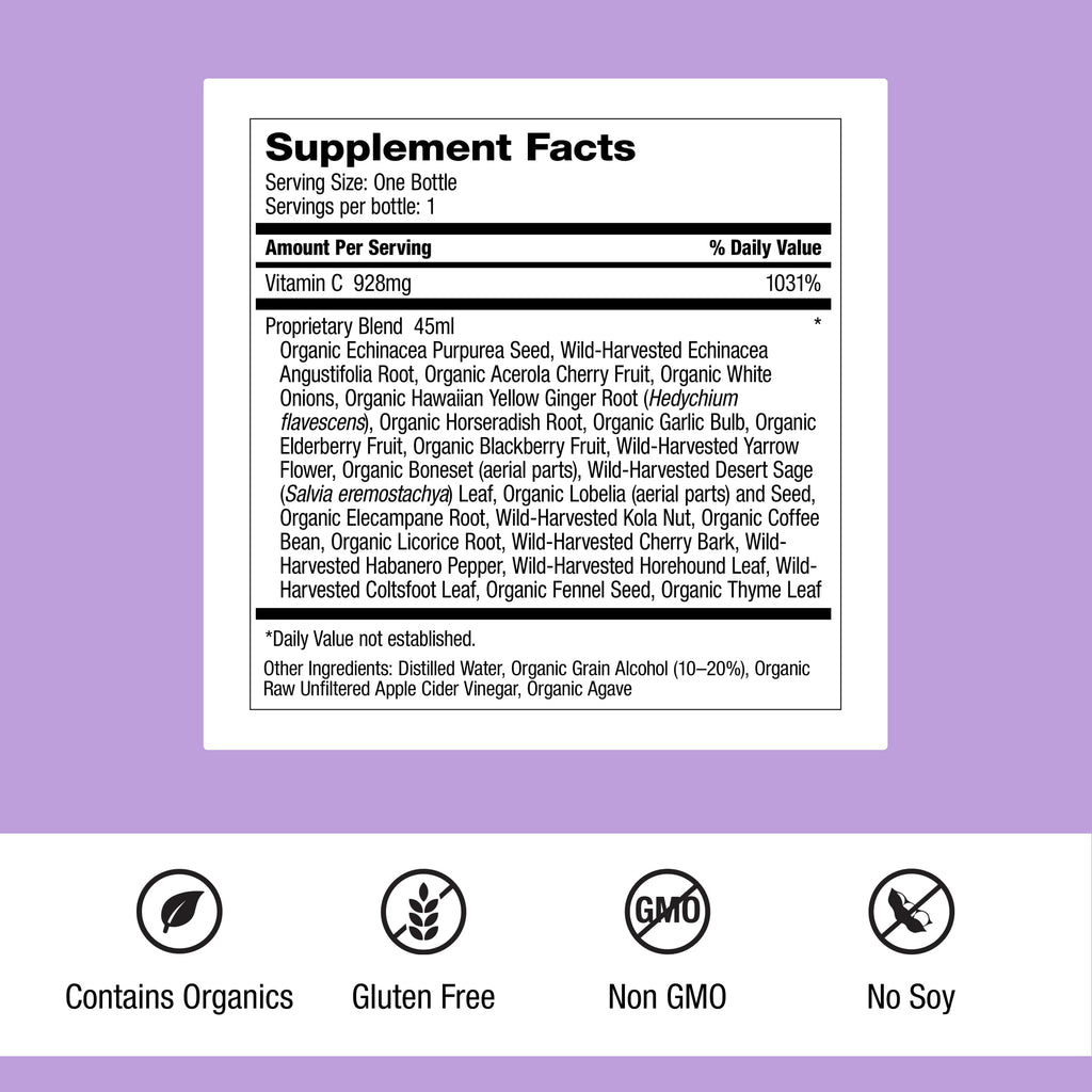 Dr. Schulze's Herbal Shot | Organic Extract | Gluten-Free & Non-GMO for Immune System Support | Total 9 Fl. Oz. | 6 Servings