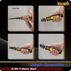 5-In-1 Multi Blades Hand Saw, 6 Inch(11T/16T) Double Edges Japanese Pull, DrywallSaw, HackSaw, Jab Saw, for Woodworking, Hard/Soft woods cutting, Metal, Blade Quick Change Mechanism.