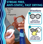 Portable Lens Cleaner Kit – Eyeglass Lens Cleaner Spray Kit with Refillable Spray + Microfiber Cloth, Compact Eye Glass Cleaners Spray, Safe for All Lenses, Travel Size Cleaning Set