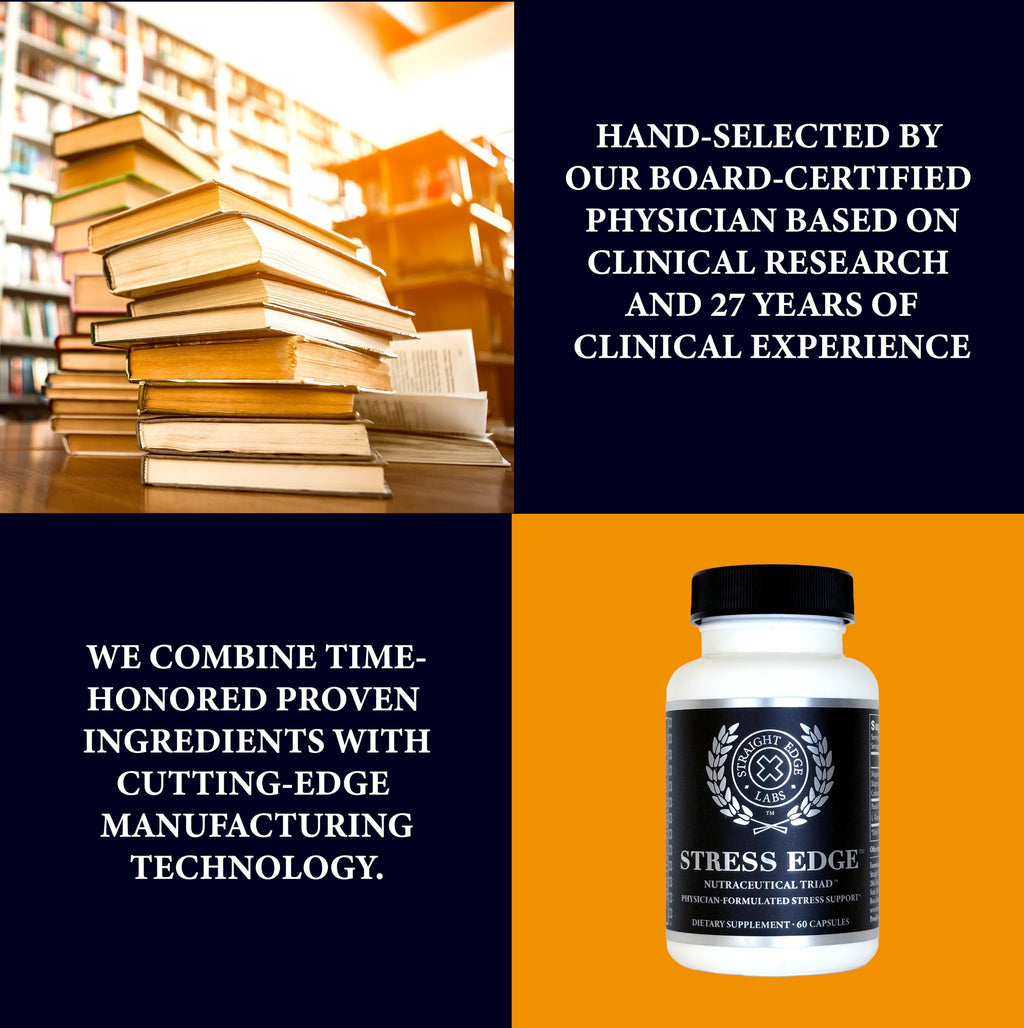 Stress Edge Stress Relief Supplement, Natural Mood Enhancer, Physician-Formulated, Calm Mind and Body, Improve Sleep, Fast Acting, 30 Servings