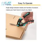 C.JET TOOL 10" Heavy Duty Carpet Cutter, Industrial Scissors, Multipurpose, Professional Soft Grip Stainless Steel (Turquoise)