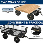 BILT HARD 10" Flat Free Tires Heavy Duty Garden Cart with 180° Rotating Handle and Removable Sides, 4 Cu.Ft 880 lbs Capacity Utility Steel Wagons for Outdoor, Yard