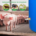 Lonepetu 4 Pcs Pig Waterer Nipples for Barrel Kit, Stainless Steel Hog Waterer Nipples Automatic Pig Nipple Water Drinker Feeder Water System with Brass Tank Connector Kit for Piglets Goat