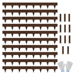 Worth Garden 33ft. Galvanized Steel Landscape Edging - 10-Pack 40" Metal Edging for Landscaping with 11 Stakes, Bronze Powder Coating Hammer-in Lawn Edging for Yard Pathway Divider