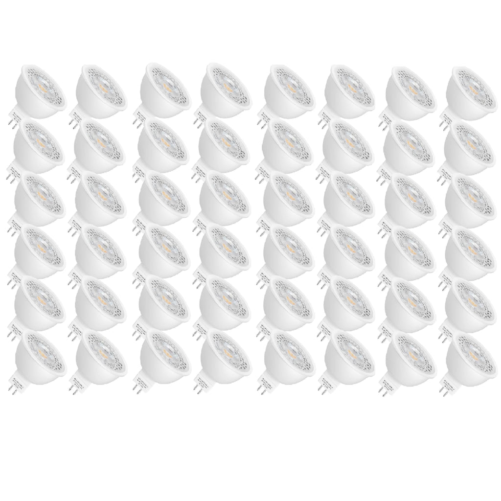 Mlambert 48 Pack MR16 LED Bulbs 50W Halogen Equivalent,2700K Warm White,5W GU5.3 MR16 12V Spotlight Bulb,Non-Dimmable,45° Beam Angle for Landscape
