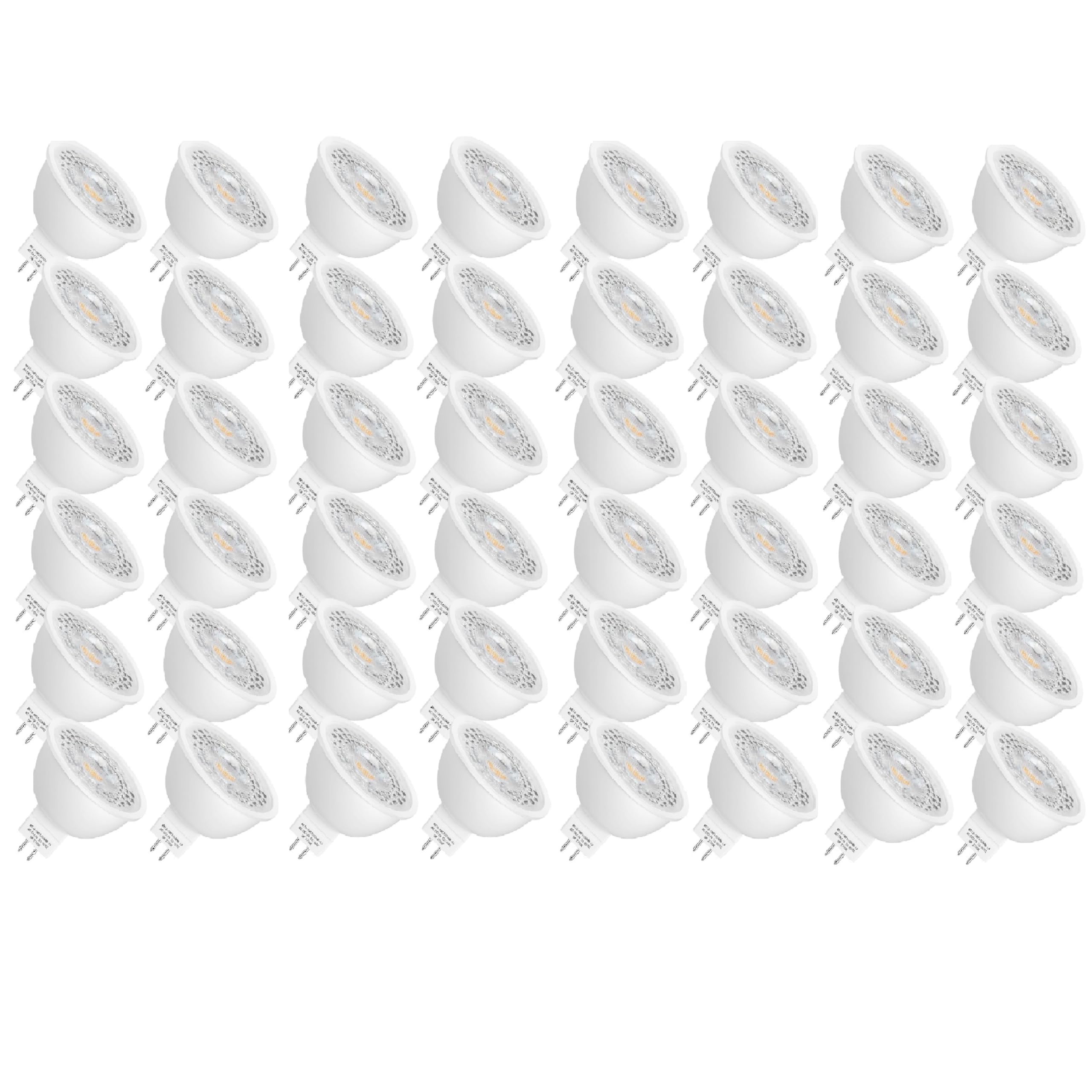 Mlambert 48 Pack MR16 LED Bulbs 50W Halogen Equivalent,2700K Warm White,5W GU5.3 MR16 12V Spotlight Bulb,Non-Dimmable,45° Beam Angle for Landscape