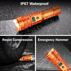 Flashlights High Lumens Rechargeable, 100,000LM LED Super Bright Flash Light, Zoomable Linternas with LCD Digital Display, 5 Mode, Waterproof, Powerful Tactical Flashlight for Emergencies Camping Gift