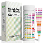 TESPERT Drinking Water Test Strips 125ct 16 in 1 – 30s Quick Screening for Hardness, pH, Iron, Nitrite, Copper, Chlorine, Nitrite, Carbonate,Lead, Alkalinity...Well, Tap, Home, City Water Testing