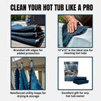 TUBTEK Microfiber Hot Tub Surface Cleaner Towels (3 Pack) – Hot Tub Cover Cleaner & Shell Scrubber – Spa Scum Remover & Cleaning Tools, 100% Scratch-Free