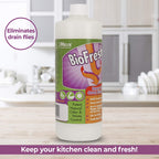 Enzyme Drain Cleaner & Deodorizer for Sink Drain, Showers, Septic Systems, Bathroom & Kitchen - Smell Remover for Fruit Fly Garbage Disposals, Dishwasher & Washing Machines - (32oz)