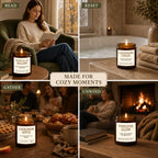 Fall and Winter Scented Candles, 4-Pack Soy Wax Gift Set, 28 oz Total