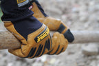 Ironclad Ranchworx Work Gloves RWG2, Premier Leather Work Glove, Performance Fit, Durable, Machine Washable, (1 Pair), RWG2-07-XXXL, Tan/Black