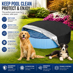 Rypet 63 inch Dog Pool Cover Foldable Round Pool Cover Pet Collapsible Swimming Pools Covers Portable Pet Pool Covers Pools Accessories for Dog Pool Bathing Tub