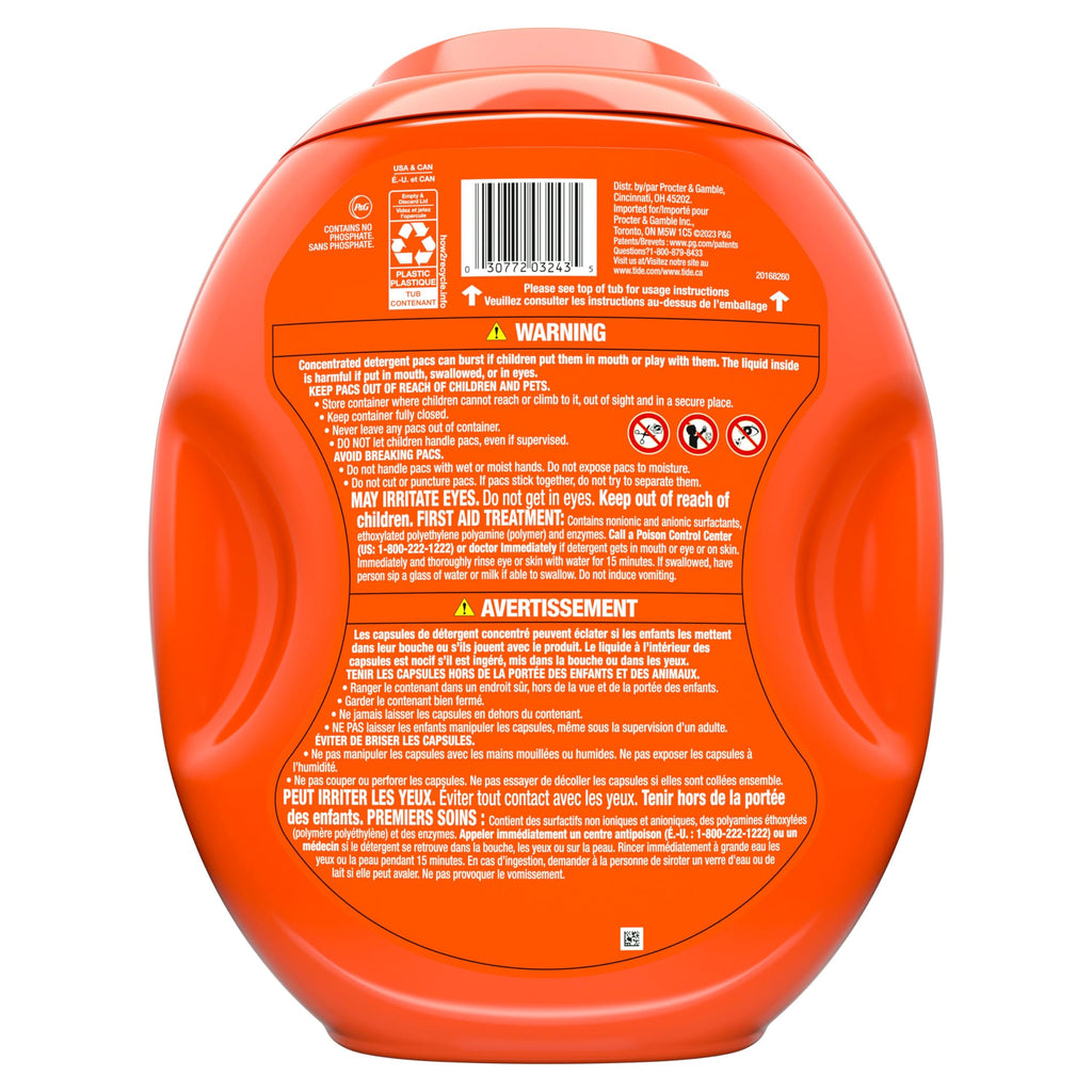 Tide PODS laundry detergent pacs, 3-in-1 Stain Remover, Odor Fighter, Color Protector, 112 Count, HE compatible, Original Scent