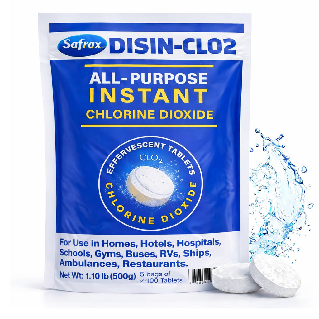 DISIN-CLO2 Multi-Purpose Instant Chlorine Dioxide Tablets – Fast-Acting Cleaning & Deodorizing Tablets for Home, Kitchen & Travel – Freshness Booster for Surfaces, Water Containers & Everyday Use
