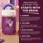 MAKE TIME | Menopause Support Gummies for Women – Cognizin Citicoline, Black Cohosh, Wild Yam, Collagen, B Vitamins – Brain Health, Hormonal Balance & Focus Support, Zero Sugar – 30 Day Supply