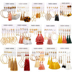 AROIC 93 Pairs Colorful Earrings with Tassel Earrings