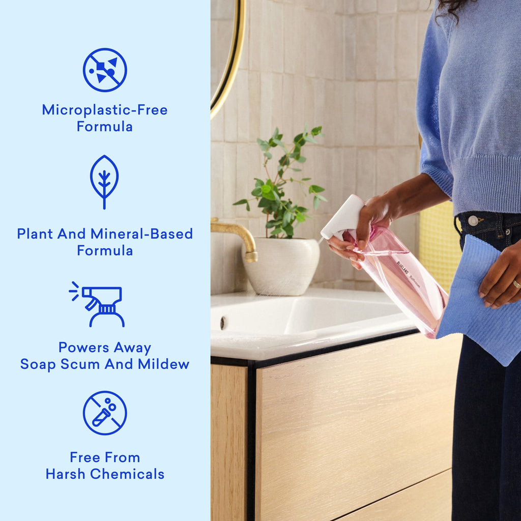 BLUELAND Bathroom Cleaner, 10-Pack Refill, Eucalyptus Mint Scent, Eco-Friendly Cleaning Supplies, 10x 24 Fl oz