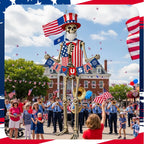 6 Pcs 250th Anniversary 12 Ft Skeleton Costume USA Skeleton Cloth Accessory