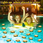Liliful 36 Pcs Floating Lights Lotus Floating Lanterns Artificial Lily Pads with LED Lights Battery Operated for Pool Party Garden & Pond Summer Decoration (3.94 Inch,White)