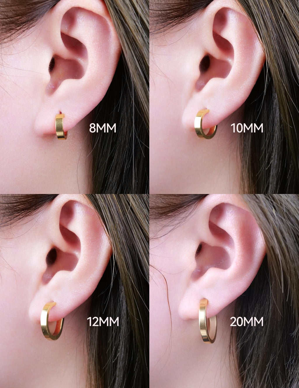 Limerencia G23 Pure Titanium Hypoallergenic Hoop Earrings, F136 Titanium Huggie Studs for Women Sensitive Ears (20 mm hoop silver)