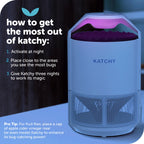 KATCHY Indoor Insect and Flying Bugs Trap Fruit Fly Gnat Mosquito Killer with UV Light Fan Sticky Glue Boards No Zapper White