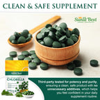 Sunlit Best USDA Organic Premium Chlorella Tablets 1000 Count | 100% Pure Chlorella Superfood Supplement High in Protein, Chlorophyll, Vitamins, & Minerals | Supports Good Health, Wellbeing