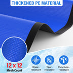 TIXANF 18FT Pool Ground Cloth, 12x12 Mesh Heavy Duty Pool Liner Pad with Anti-Aging PE, Stainless Steel Grommets, Puncture Resistant Under Mat for Above Ground Pools, Tarp for Under Pool