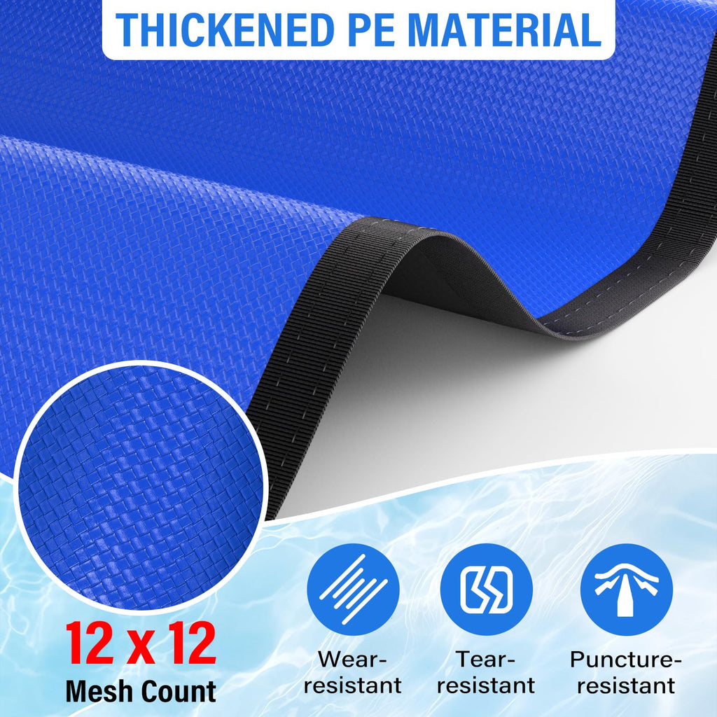 TIXANF 15FT Pool Ground Cloth, 12x12 Mesh Heavy Duty Pool Liner Pad with Anti-Aging PE, Stainless Steel Grommets, Puncture Resistant Under Mat for Above Ground Pools, Tarp for Under Pool