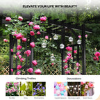 VINGLI Garden Arbor, PVC Wedding Arch for Ceremony Party, Garden Trellis for Climbing Plants Outdoor, Arch Backdrop Stand for Garden, Backyard, Wedding, Lawn (Black)