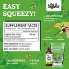 Wild & Organic Olive Leaf Extract Liquid Drops - Immune & Antioxidant Support - Oleuropein Olive Leaf Supplement - Add to Tea Tincture - Vegan, Sugar & Alcohol-Free - 2 fl oz