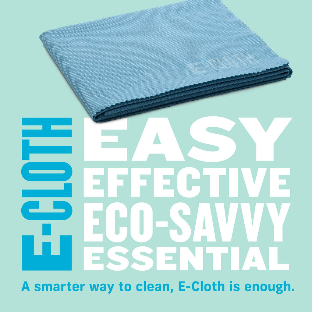 E-Cloth Glass & Polishing Cloths, Premium Microfiber Glass Cleaner, Great for Windows, Glass and Mirrors, Washable and Reusable, 100 Wash Guarantee, Alaskan Blue, 2 Pack
