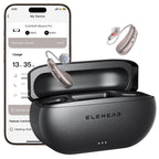 ELEHEAR-Beyond Pro Hearing Aids, Bluetooth Rechargeable OTC Hearing Aids for Seniors and Adults, Premium Sound Algorithm with VocClear 2.0, 30% Clearer Speech, Music Mode & Enhanced App, Champagne Gold