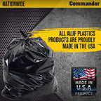 Commander 42 Gallon 2.5 MIL Black Heavy Duty Garbage Trash Bags - 32" x 46" - Pack of 20 - For Contractor, Industrial, Institutional, & Commercial