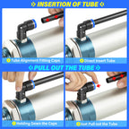 TAILONZ PNEUMATIC Black 4MM or 5/32 Inch OD 10 Meter 32.8ft PU Polyurethane Air Tubing Kit Pipe Hose Air Line Tubing Air Hose Fittings Push to Connect Fittings(29PCS)