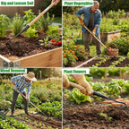 Gardening Tools Hollow Hoe, All-Steel Hardened Hollow Hoe with 55 Inch Long Handle, Sharp Edge Garden Weeding Tools, Garden Weeder Tool Shovel Weed Puller for Backyard Loosening Farm Planting Weeding