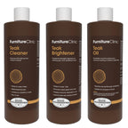 Furniture Clinic Teak Care Kit | For Teak Outdoor Wood Patio Furniture | Clean, Brighten, Nourish, and Protect Treated and Untreated Wood | Contains Cleaner, Brightener, & Oil