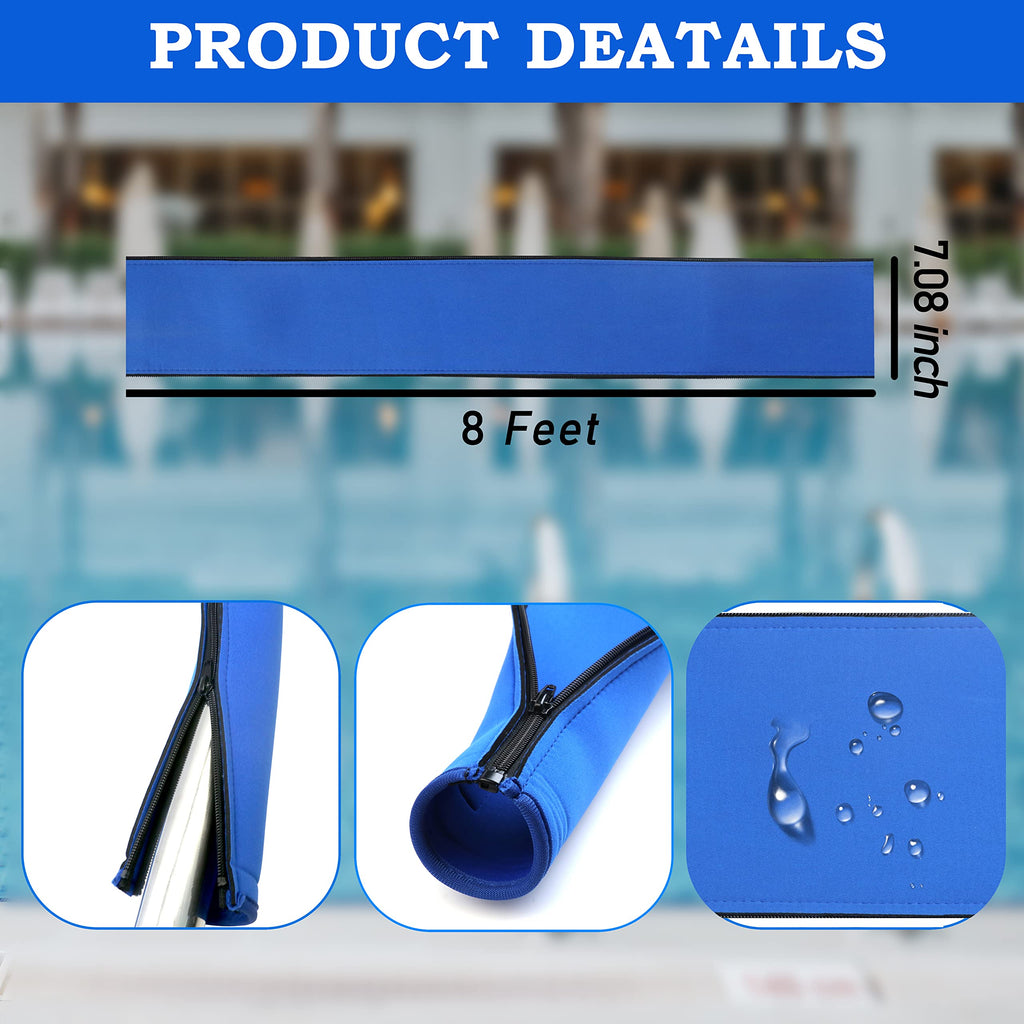 Ginchain Pool Handrail Cover, Slip Resistant Zippered Hand Grip Rail Cover, Safety Rail Grip Sleeve for Inground Swimming Pool Hand Railing Cover(8 feet, Royal Blue)
