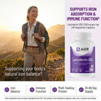 AOR Lactoferrin 250mg, 60 Vegetarian Capsules, 30-60 Day Supply – Supports Healthy Iron Balance & Enhanced Daily Vitality for Overall Well-Being – Non-GMO, Gluten-Free.