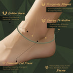 ORBON Original Certified Raw Pyrite Anklet for Women | Natural Raw Pyrite Crystal Ankle Bracelet for Wealth & Abundance | Genuine Stone, Adjustable Fit, Astrologer Recommended | Success Energy with Activation Card & Authenticity Certificate (2 MM BEADS)