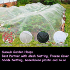 Garden Hoops 20pcs, Sunwuk Greenhouse Hoops for 1-3.5ft Wide Raised Bed, 5 Sets of 5.6ft Long Super Bendable Fiberglass Rods, Raised Planter Box Kit and Mini Greenhouse for Row Cover (S Size)