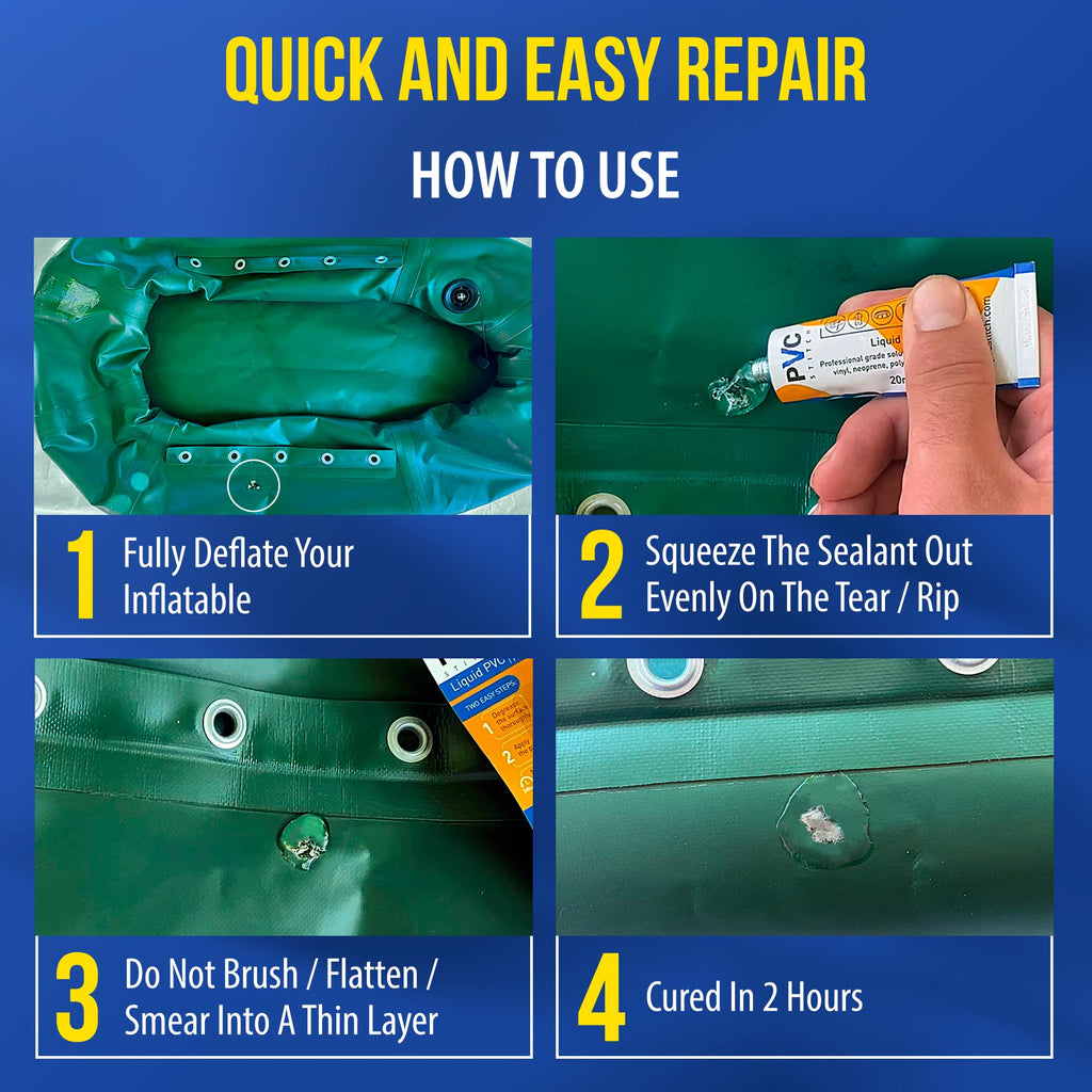 PVC Stitch Heavy Duty Repair Kit for Air Mattresses, Waterbeds, Hot Tubs, Above-Ground Pools, Bouncy Houses, Air Mats, PVC Pipes & Hoses, Punching Bags, and Much More (+ Reinforcing Mesh Cord)