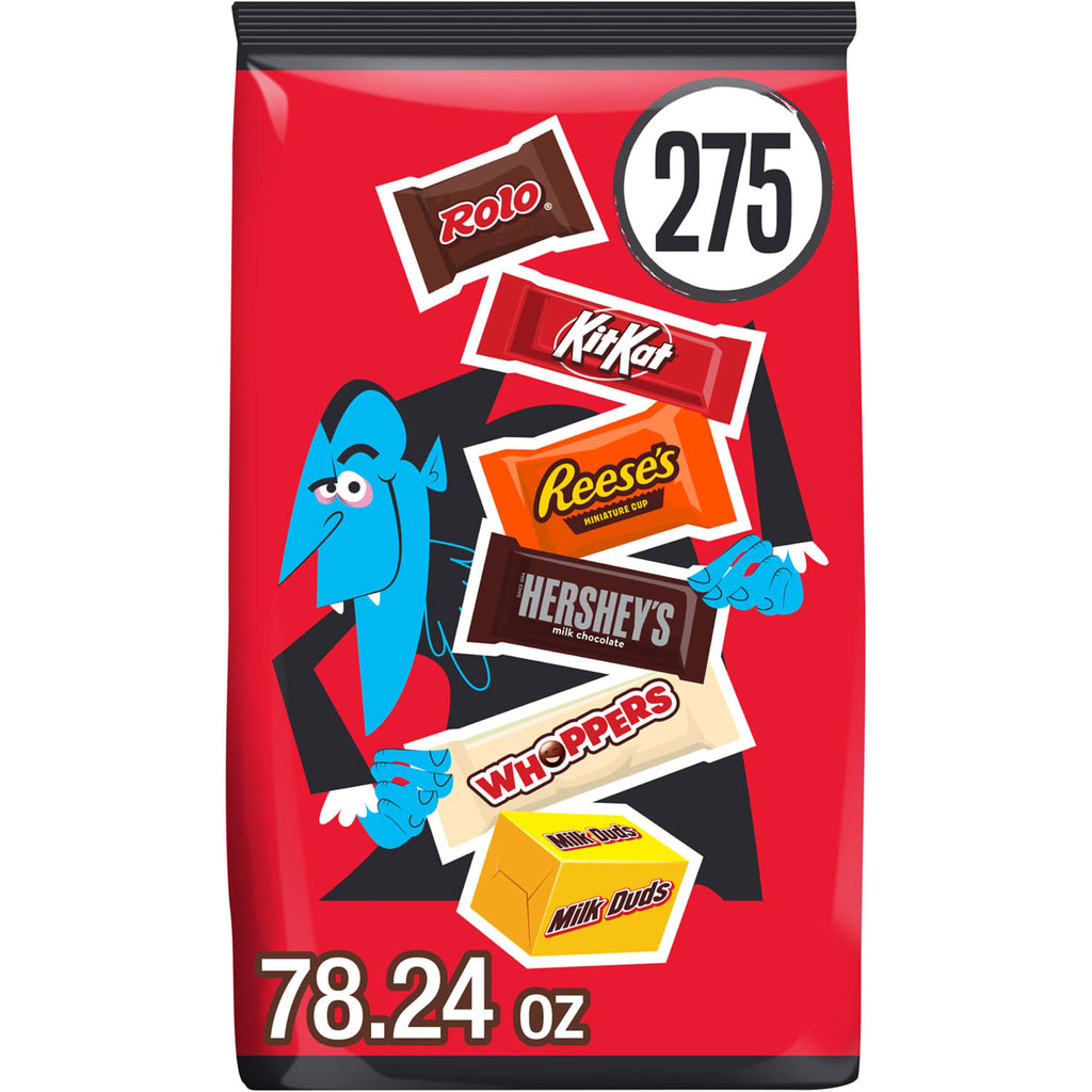 Hershey Miniatures Assorted Flavored, Halloween Candy Bulk Bag, 78.24 oz (275 Pieces)