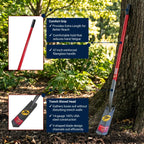 Bully Tools 14-Gauge 3-Inch Trench Shovel - Heavy-Duty Steel Blade with V-Shaped Design, Long Fiberglass Handle, Rust-Resistant Powder Coat & Rubber Grip for Landscaping, Garden Task- 100% Made in USA