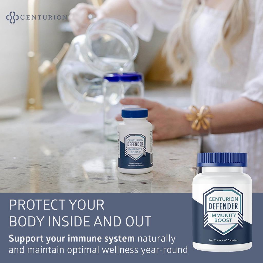 Centurion Labs Defender Immunity Boost, 5-in-1 Powerful Blend of Quercetin, Zinc, Vitamin D, Vitamin C, Copper to Help Support Overall Health, 60 Caps