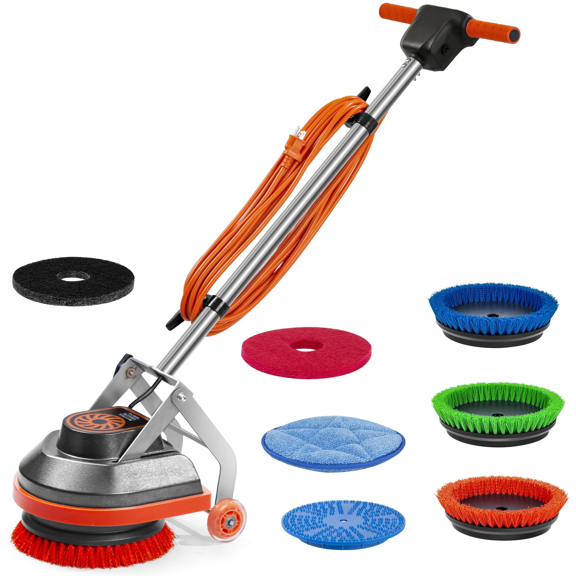HHQ Commercial Floor Scrubber Machine, Heavy Duty Orbital Floor Cleaner, Multi-Functional Floor Buffer Polisher Machine- Deep Cleaning Tile and Grout, Hardwood Floors and Carpets with Ease, Orb-5
