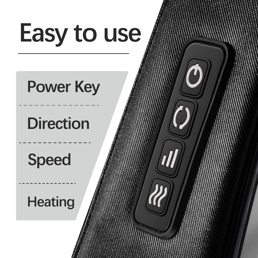 Mirakel Shiatsu Neck & Back Massager with Heat for Pain Relief Deep Tissue