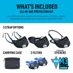 RZ Mask RZM3 - Patented 99.8% Filtration Efficiency All Day Reusable Air Filtration Mask, Anti Fogging, up to 50% Better Breathability, RZ Secure 360° Seal™, and 3 Straps, Trusted by First Responders