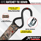 XSTRAP STANDARD Ratchet Tie Down Straps - 8PK - 1'' x 10 ft - 900 LB Break Strength Cargo Straps for Moving Appliances, Lawn Equipment, Motorcycle (Camouflage2)